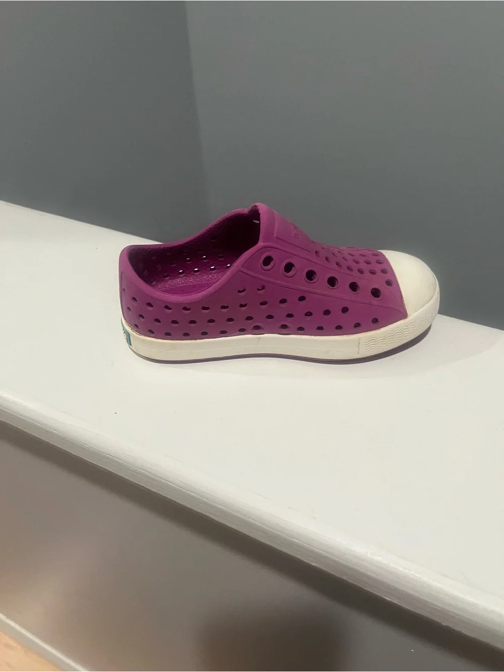 Native C7 Purple and Cream Kids Slip On Water Friendly Sneakers